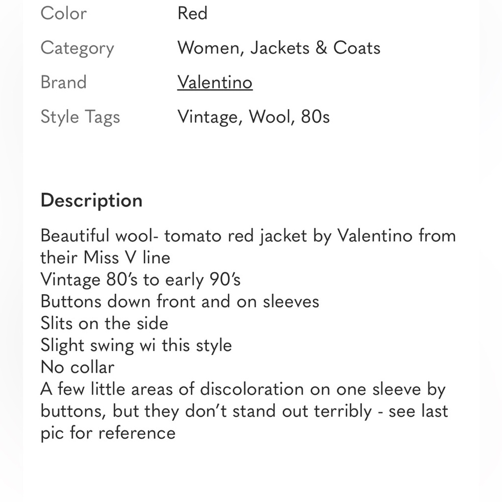 Valentino Red Round-Neck Button-Front Long Jacket - Picture 10 of 10